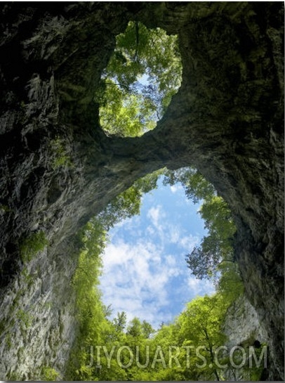 Two Openings in the Roof of the Zelske Jame Cave System in Skocjan Karst Gorge, Rakov Skocjan