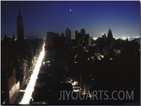 Street Scene During Blackout in New York City