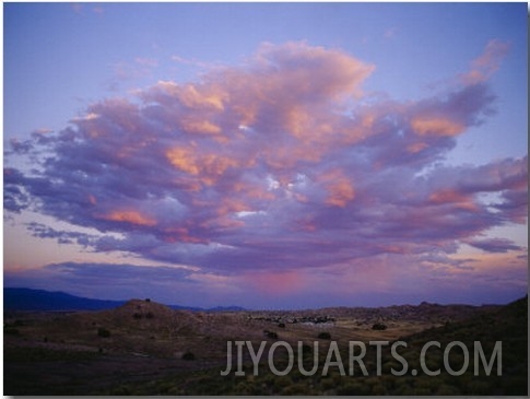 Storm Clouds Gather above a New Mexican Town