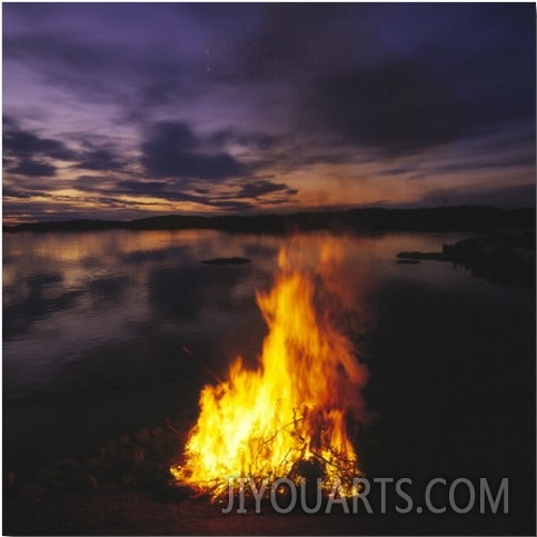 Fire on the Beach, Bohuslan, Sweden