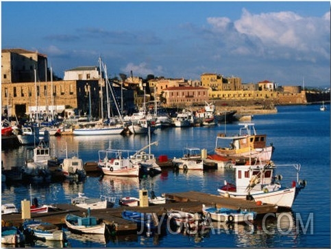 Fishing Boats Moored in Harbour,Hania, Crete, Greece