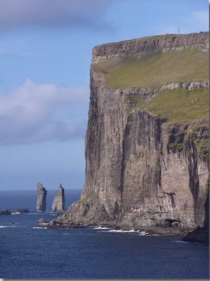 Risin and Kellingin Sea Stacks, under 350 M High Cliffs, Near Eidi, Esturoy