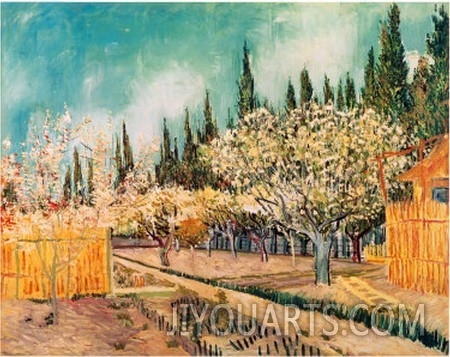 Orchard Surrounded by Cypresses, c.1888