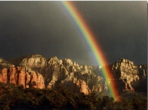 Rainbow over Crimson Cliffs, Sedona, Arizona, USA