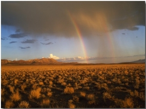 Usa, Nevada, Nevada Desert, Rainbows over the Desert