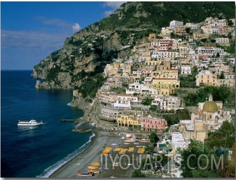 Amalfi Coast, Coastal View and Village, Positano, Campania, Italy