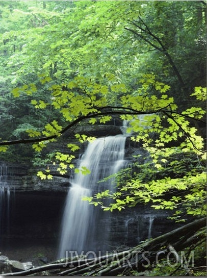 A Cascade Falls from a Rock Formation