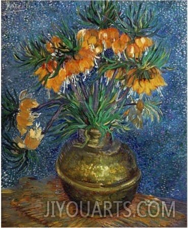 Crown Imperial Fritillaries in a Copper Vase, c.1886