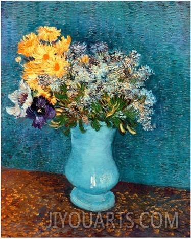 Vase of Lilacs, Daisies and Anemones, c.1887