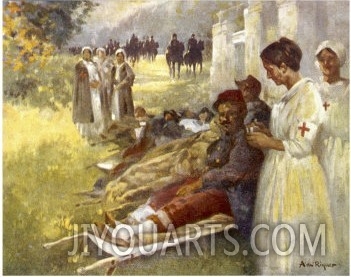 Nurses Attend to Wounded French Soldiers