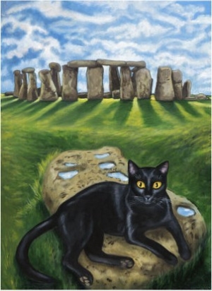 European Cat at Stonehenge Great Britain