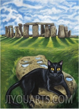 European Cat at Stonehenge Great Britain