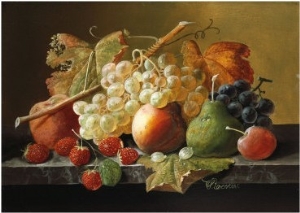 Fruit on a Marble Ledge