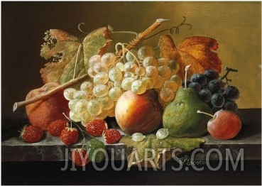 Fruit on a Marble Ledge