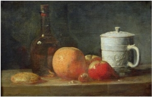 Still Life with Fruit and Wine Bottle