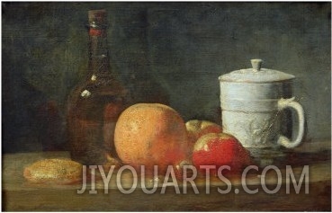 Still Life with Fruit and Wine Bottle