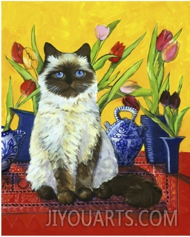 Cat and Tulips I (Chat Tulipes I)