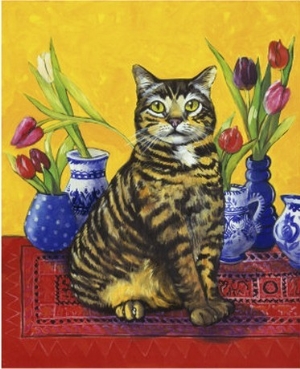 Cat and Tulips II (Chat Tulipes II)