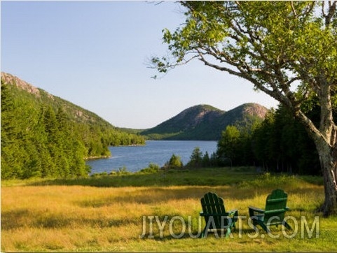 Adirondack Chairs on the Lawn of the Jordan Pond House, Acadia National Park, Mount Desert Island