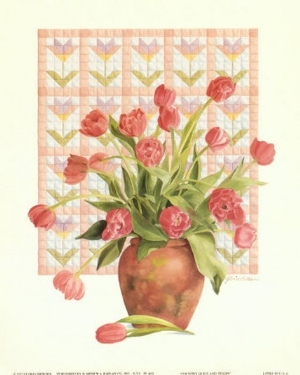 Country Quilt & Tulips
