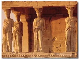 Caryatids Portico, Figures of the Six Maidens, Erechtheion, Athens, Greece, Europe