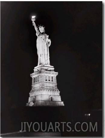 Nighttime View of the Statue of Liberty
