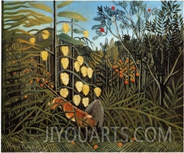 Struggle between Tiger and Bull in a Tropical Forest