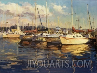 Boats on Glassy Harbor