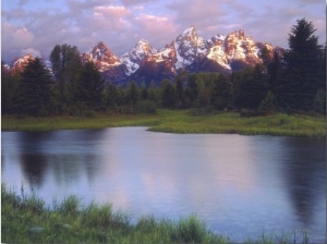 Grand Teton Mountains and the Snake River at Sunrise, Grand Teton National Park, Wyoming, USA