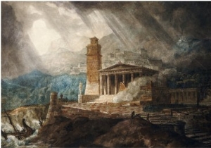 A Cappriccio of a Roman Port During a Storm