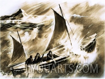Unidentified Boat in a Storm