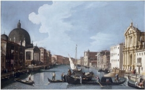 Venice, Grand Canal looking Southwest from Chiesa degli Scalzi to Fondamenta della Croce