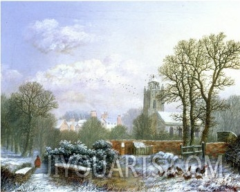 The Village Church in the Snow