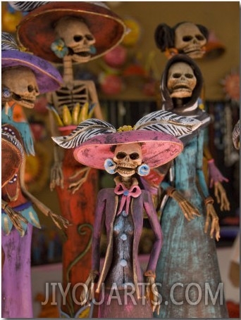 Detail of Figurines on Sale for the Day of the Dead Celebration, San Miguel De Allende, Guanajuato