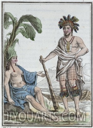 Man and Woman from Easter Island, from Encyclopedie Des Voyages, c.1810
