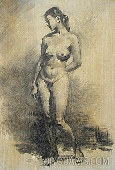 Nude Oil Painting 100% Handmade Museum Quality 0023,portrait of a nude girl
