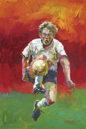 People Oil Painting 100% Handmade Museum Quality 0108,football player kicking the ball during a match