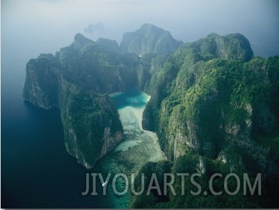 An Aerial View of an Island in Thailand