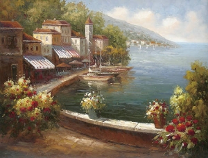 Landscape Oil Painting 100% Handmade Museum Quality0086,a scenery of the bay