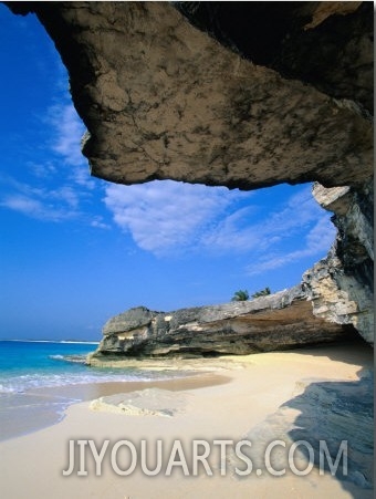 Sea Caves Cut into the Shore, San Salvador, San Salvador & Rum Cay, Bahamas