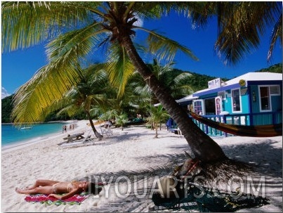 Sunbathing on White Bay Beach, Jost Van Dyke