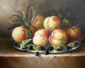 a dish of peaches