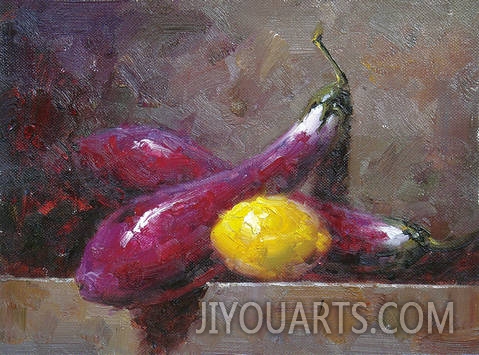 still life,eggplants