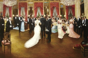 palace oil painting,a dancing party