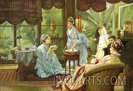 palace oil painting, a party at home
