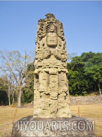 Great Plaza, Stela A, Ruins of Copan, UNESCO World Heritage Site, Honduras, Central America