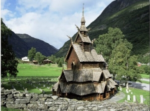 Best Preserved 12th Century Stave Church in Norway, Borgund Stave Church, Western Fjords, Norway