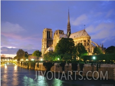 Notre Dame Cathedral and the River Seine, Paris, France, Europe