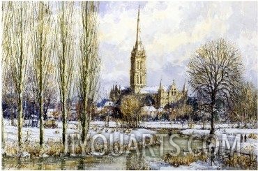 Salisbury Cathedral from the Water Meadows, c.1893