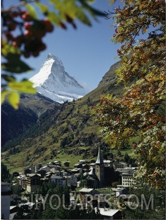 Zermatt Village with the Matterhorn in the Background